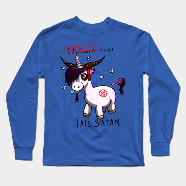 Satanic Goat Long Sleeve T-Shirt by ra7ar